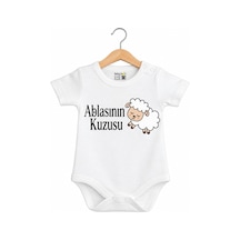 Babylimon Bebek Beyaz Ablasının Kuzusu Yazılı Kısa Kol Body Beyaz - 936542414 Beyaz
