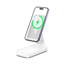 003 10000mah Güç Bankası Katlanabilir 15w Manyetik Kablosuz Şarj Cihazı Telefon Standı Beyaz