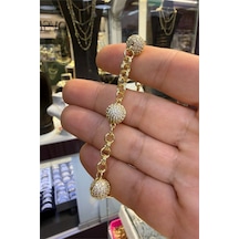 Karpuz Model Taşlı Bileklik Altın