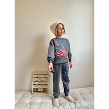 Miniko Kids Erkek Çocuk Hot Wheels 3 İplik Eşofman Takımı Füme