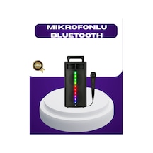 Bluetooth Işıklı Hoparlör - 2x5w Güç Usb + Tf Kart + Fm Radyo Siyah Renk