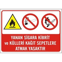 Yanan Sigara Kibrit Ve Külleri Kağıt Sepetlerine Atmak Yasaktır (472351214)