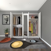 Kenzlife gardırop 5 kapaklı kapılı 200 lilyum byz aynalı gardolap dolap