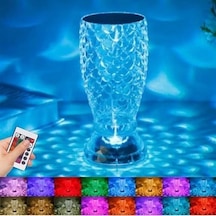 Balık Süzgeç Model Usb Şarjlı Kumandalı 16farklı Işık Modlu Masa Üstü Kristal Akrilik Led Mavi
