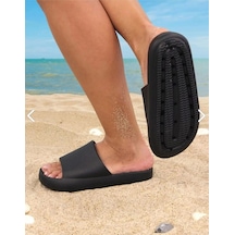 Plaj Havuz Günlük Ev Banyo Kaymaz Taban Terlik Siyah