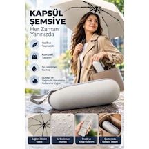 Kompakt Tasarımıyla Çantanızda Fazla Yer Kaplamayan Açık Gri Kapsül Şemsiye Belirtilmemiş