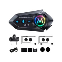 Y12 Motor Kask Kulaklık Rgb Modlu Radyolu Motosiklet Kulaklık 5.3 Bluetooth Intercom 07899064