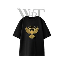 Thewert Altin Phoenix Tasarım Baskılı Ünisex Siyah Oversize T-shirt