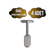 Oval Ayaklı Kapalı Askı Borusu Flanşı Mobilya Oval Boru Flanşı İç Ölçüleri En:15mm Boy:25mm 4 Adet Krom