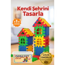 Puzzle City Blok 3d Yapı Ve Tasarım Blokları 64 Parça