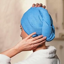 Mikrofiber Saç Bonesi - Mavi