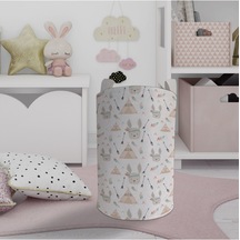 Mekta Home Bebek Ve Çocuk Odası Tavşan Ve Çadır Deseli Oyuncak Sepeti Renkli Çok Renkli