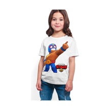 Startmore Brawl Stars El Primo Dijital Baskılı Beyaz Unisex T-shirt K-06