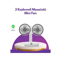 4 Kademeli Hız Ayarlı Usb Şarjlı Çift Taraflı Masaüstü Vantilatör