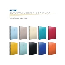 Gıpta 20x28 Haftalık Çizgili Spirelli Ajanda 2026 Yılına Ait Siyah