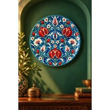 Dekoratif Duvar Tabağı Neo-iznik Maksimalizm Dekorlu Seramik Tabak Mor
