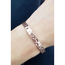 El İşi Dövme Gümüş Üzerine Rose Altın Kaplama Bileklik