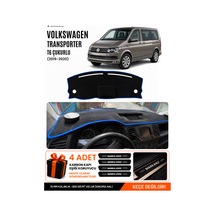 Volkswagen Transporter T6 Çukurlu 2015-2020 Uyumlu Torpido Örtüsü - Siyah-mavi - Vw028