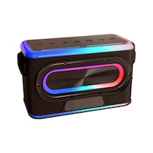 Lenyes S834 Rgb Led Işıklı Bluetooth Speaker Hoparlör Ve Karaoke Bluetooth Mikrofon Siyah