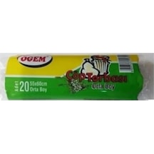 Ögem Orta Boy Çöp Torbası Mavi 20'li 55 x 60 CM