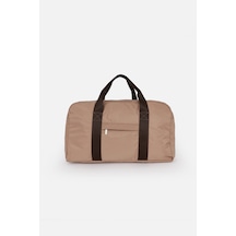İcone Bag Kadın & Erkek Spor Çantası, Paraşüt Kumaş Önü Cepli Unisex Spor Fitness Gym Çantası Bej