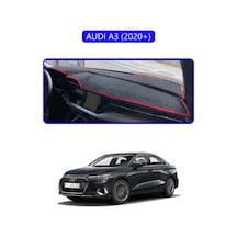 Audi A3 2020+ Torpido Koruma Halısı Mavi Kenar