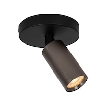 Gu10 Tekli Led Spot Siyah Kahverengi Metal Gövde Hareketli Başlıklı Duvar Tavan Aplik Siyah