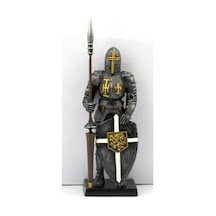 Wise Mitoloji & Tarih-MIZRAKLI KALKANLI ORTAÇAĞ SAVAŞÇI-13*4*3 CM