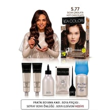 Sea Color Set Saç Boyası 5.77 Sıcak Çikolata 2 Li +pratik Boya Kab