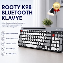 Rooty Ultra İnce Çoklu Cihaz Bluetooth Siyah Beyaz Kırmızı Şık Türkçe Klavye Kolay Kullanım-1017