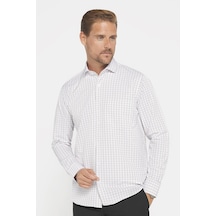 Tudors Erkek Regular Fit Klasik Kesim Tek Cepli Çizgili İtalyan Yaka Gömlek-31543 Çok Renkli