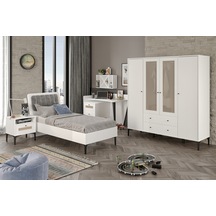 Trio White Xl Genç Odası %100mdf Beyaz