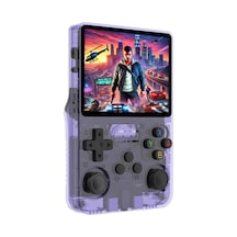 Konsol Plus R36S 3.5" IPS Ekran 15 000 Oyun 64 GB Retro El Oyun Konsolu - Mor