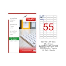 Tanex Tw-2055 Laser Etiket 100'lü Paket