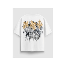 Yolo Street Oversize Beyaz Tişört Gold Barok Sırt Desenli %100 Pamuk Premium Streetwear Unisex Beyaza1