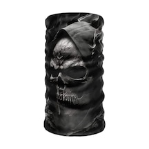 Bebo Store 200624-2 Extreme Spor Motorsiklet Özel Desenli Buff Boyunluk Bandana Balaklava Gri - Siyah