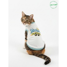 Beyaz Yürüyen Karizma Yazılı Kedi Ve Köpek Kıyafeti Tişörtü Elbisesi Xsmall/xs/beden 0