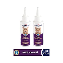 Veturel Kedi Yüz Temizleme Kulak Burun Ağız Çene Gözyaşı Lekesi Bakım Spreyi 2 x 100 ML