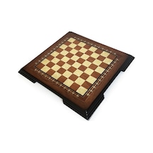 Flat Ayaklı Ahşap Satranç Tablası Küçük Gül 35x35cm