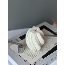 Küçük Dönence Dekoratif Model Kokulu Vegan Soya Mum Beyaz