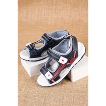 Gimer - Lacivert Bordo Garnili Çocuk Sandalet - Brcn040301G24G