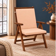 Tek Parça Sırtlıklı Sandalye Minderi 80 40 4 Cm Kayısı 80 40 4 Cm Çok Renkli