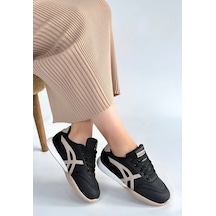 Zlay Siyah Cilt Bej Detaylı Bağcıklı Spor Ayakkabı Diğer