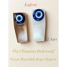 Özel Tasarım Dekoratif Nazar Boncuklu Kapı Stoperi Takoz Kapı Durdurucu Hava Sirkülasyonu Kaymaz