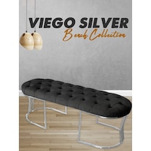 VİEGO SILVER ANTRASİT-Kapitoneli Model Puf&Bench&Koltuk-Oturak-Uzun Makyaj Puff-Yatak Odası Ucu&Önü