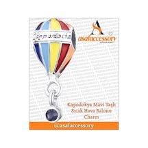 Kapodokya Mavi Taşlı Sıcak Hava Balonu Charm Page-0001 Gümüş