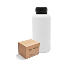 Borox Plastik Yuvarlak Siyah Kilit Kapaklı Numune Şişe 200 x 250 ML