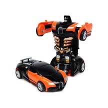 Kendiliğinden Robota Dönüşebülen Bugatti Araç Oyuncak Figür Transformens Turuncu