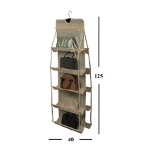 Çanta Düzenleyici Askılı Dolap Içi 10 Cepli Organizer Krem Kumaş 45 X 125 Krem Tr Diğer