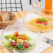 Porsima 4319 Rustik El Yapımı Büyük Boy Cam Salata Kasesi 26cm Şe